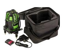 Niveau laser sur base rotative 5 lignes traits verts avec 2 batteries et accessoire