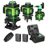 Niveau Laser Vert 16 Lignes 4D 360° | Nivellement Automatique 3° IP54 | Rotatif Haute Précision pour Construction | avec 2 Batteries