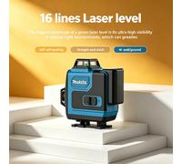 Niveau laser vert Makita 3D-4D 16 lignes - 360° ° Laser à lignes croisées horizontales et verticales pour montage mural sans batterie UK