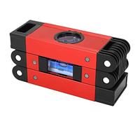 Niveau magnétique pliable, outil de nivellement flexible à 3 sections et à plusieurs angles avec cadre en alliage d’aluminium et ampoules à bulle pour l’installation de meubles en (Rouge)