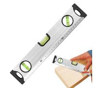 Niveau Outil, Niveau de Plombier 30 cm avec 3 Bulles, Règle Magnétique en d'Aluminium, pour Rénovation Électrique Pose d'Étagère Carrelage Sol