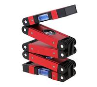 Niveau pliable multifonction, outils de mesure multi-angles de 71,1 cm, 5 sections avec 4 niveaux de bulles 45°/90°/180°, nivellement précis dans n'importe quelle position, niveau magnétique pour