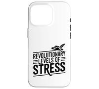 Niveaux révolutionnaires de Stress Patriot Humour Coque pour iPhone 16 Pro