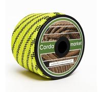Nivel CORDAMARKET 10 mm Drisse polyester ténacité, corde haute résistance, camping et décoration, jaune fluo, 25 m