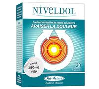 Niveldol | PEA + Taurate de Magnésium + Gingembre + Boswellia Serrata | Anti-inflammatoire Naturel, Relaxant Musculaire, SPM, Douleur Neuropathique | 30 Gélules d'Api-Nature