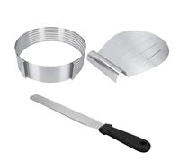 Niveleur de tranches de gâteau - Coupe-gâteau d'anniversaire, trancheur de desserts cuits en acier inoxydable massif, coupe-douceur réglable pour mousse, crème et gâteaux à étages | Parfait pour les a