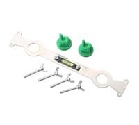 Niveleur de tuyau pour réglage de plomberie, 245 x 50 mm en acier inoxydable + outil de niveau à bulle ABS avec mécanisme de vis réglable pour un alignement précis du pommeau de douche et du robinet