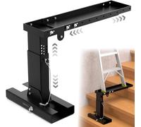 Niveleur d'Escalier, Longueur Réglable 51-75cm Hauteur 27-45cm, Stabilisateur d'Escalier pour Échelles en Acier, Niveleur Pliable de Jambe d'Escalier, Stabilisateur de Jambe Facile à Utiliser,