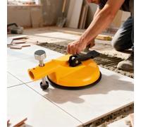 Niveleur mural pour carrelage grand format - Ventouse de 118 mm avec poteaux en acier inoxydable - Épisseuse en alliage d'aluminium pour marbre, verre, bois, pierre, panneau en caoutchouc de 6,5 mm