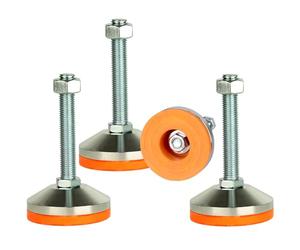 Niveleurs de pieds robustes, pieds de nivellement 3,14 "Dia Base,Pieds réglables niveleurs M16 Thread, capacité de 2600 lb,capacité pour établi, machine, armoire (D80xM16x100,orange,4 Pcs )