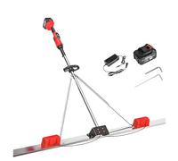 Niveleuse vibrante à béton avec batterie au lithium, kit de vibration pour chape de béton, niveleuse vibrante sans fil pour béton humide, 3000-6000 tr/min, règle en acier inoxydable 1.5m-1*battery