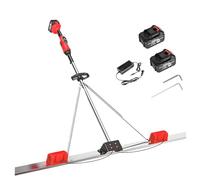 Niveleuse vibrante à béton avec batterie au lithium, kit de vibration pour chape de béton, niveleuse vibrante sans fil pour béton humide, 3000-6000 tr/min, règle en acier inoxydable 1.5m-2*battery