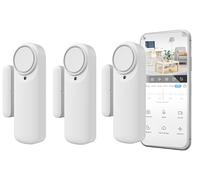 Nivian Alarme de Porte Intelligente WiFi, capteur magnétique pour Portes, sans Fil avec Application Mobile, Notifications en Temps réel, Bouton Manuel, sirène 100 DB (Pack 3)