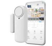 Nivian Alarme de Porte Intelligente WiFi, capteur magnétique pour Portes, sans Fil avec Application Mobile, Notifications en Temps réel, Bouton Manuel, sirène 100 DB