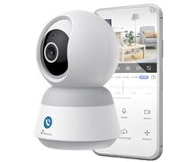 NIVIAN Caméra de Surveillance intérieure dôme 360°, WiFi 4MP Super HD, détection Humaine IA, Suivi Automatique, Audio bidirectionnel, Compatible avec Alexa et Google Home