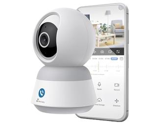NIVIAN Caméra de Surveillance intérieure dôme 360°, WiFi 4MP Super HD, détection Humaine IA, Suivi Automatique, Audio bidirectionnel, Compatible avec Alexa et Google Home