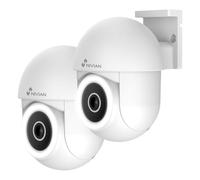 NIVIAN - Caméra PTZ WiFi Mini 2K, 2,4 GHz | Vision Nocturne 10 m | Détection de Mouvement et Suivi Automatique | Extérieur IP65 | Compatible avec Alexa et Google Home | Contrôle App Tuya (2 UNITÉS)