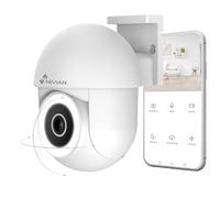 NIVIAN Caméra Surveillance WiFi Extérieure SUPERHD 2K PTZ Mini - Vision Nocturne IR, Suivi Automatique, Audio Bidirectionnel | IP65 | Alexa/Google | Caméra de Sécurité Tuya App
