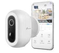 NIVIAN Caméra de Surveillance WiFi extérieure 2K avec Batterie | Caméra de sécurité PIR avec détection Humaine, Vision Nocturne Couleur, Audio bidirectionnel, sirène et LED, App Smart 04-Bat