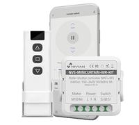 NIVIAN Contrôleur WiFi pour moteur de volets roulants avec télécommande RF. Contrôle à distance App Tuya. Interrupteur volet WiFi Programmation horaire, minuterie et mesure de consommation. Compatible