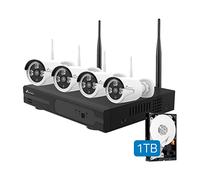 NIVIAN Kit de Vidéosurveillance WiFi 2K SUPERHD - Sécurité Facile à Installer pour Maison ou Commerce, Détection Humaine AI, Vision Nocturne, Accès à Distance, 4 Caméras + NVR 8CH + Disque Dur