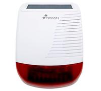 Nivian NVS-SOLARSIREN - Sirène Extérieure sans Fil Solaire 120 DB avec Flash LED Stroboscopique, Compatible Alarmes Nivian 433 MHz, IP65, Batterie Rechargeable, Portée 80 m, Anti-Sabotage