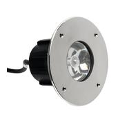 NIVISS Luminaire LED nGround Medium, 17W, angle de diffusion 25°, 230V, blanc chaud 2700K, façade ronde en acier inoxydable et aluminium, REFLED