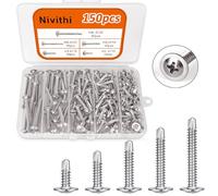 Nivithi SR42S 150x 410 M4.2 mm Vis Autoforeuse Métal-Vis Autoforeuse Métal-Vis Autoperforante Cruciforme Tête Ronde-Vis en Acier ydable pour Bois,Tôle et Plastique-Polyvalentes et Durables