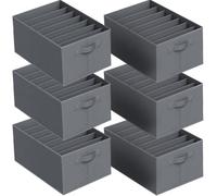 Niviy 6PCS Organisateur Tiroir Vetement Rangement Vetement Dressing avec 7 Compartiments pour Pantalons,T-Shirts Rangement sous Vêtement Pliable avec Poignée 44x30x20cm