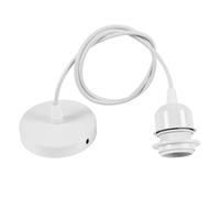 Niviy Cable Suspension Luminaire Blanc Douille Ampoule Plafond 1pcs | avec Cable de 100 cm E27 Porte Lampe Suspension Douille e27 avec Fixation Plafonnier Accessoire pour Cuisine Bar&Café