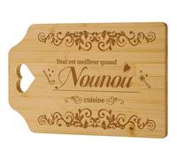 Niviy Cadeau Nounou Planche a Decouper Bambou Gravée Fin de Contrat