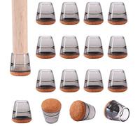 Niviy Protection Pied de Chaise Embout de Chaise pour Anti-Rayures et Réduit Le Bruit Patin Chaises Silicone Tampon de Chaise Protection Parquet Noir 16 PCS 20MM