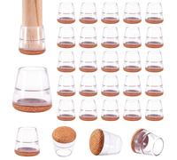 Niviy Protection Pied de Chaise Embout de Chaise pour Anti-Rayures et Réduit Le Bruit Patins Chaise Silicone Tampon de Chaise Protection Parquet Transparents 32PCS 20mm
