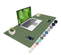 Niviy Sous Main Bureau 100x40cm Vert Olive Cuir PU Tapis de Souris XXL | Protection Bureaus Tapis de Bureau Antidérapant et Imperméable Desk Mat pour Ordinateur Bureaus et Maison