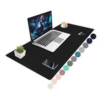 Niviy Sous Main Bureau Sous-Mains Cuir PU Tapis de Souris Grand Protection Bureau Antidérapant et Imperméable Desk Mat Facile à Nettoyer pour Bureaus Maison Noir 100x40cm