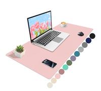 Niviy Sous Main Bureau Tapis de Bureau Cuir PU Tapis de Souris Protection Bureaus Antidérapant et Imperméable Desk Mat pour Ordinateur Bureaus et Maison TendrePink 100x40cm