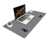 Niviy Sous Main Bureau Tapis de Bureau xxl Cuir PU Tapis de Souris Protection Bureau Antidérapant et Imperméable Desk Mat pour Bureaus et Maison Gris Foncé 100x40cm