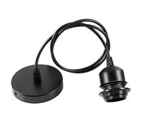 Niviy Suspension Luminaire Noir avec Cable de 100 cm 1pcs | E27 Porte Lampe Suspension Douille e27 avec Fixation Plafonnier Accessoire Suspension pour Cuisine Bar Café