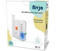NIVJA Deep Breathing Lung Exerciser, One ball Incentive Spirometer, Breathing Trainer for Strong Lungs, Inspiratory Expiratory Muscle Trainer, Hygenic Seal