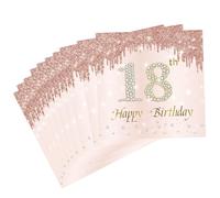 Nivofu, 40pcs Rose Gold Serviette Papier Anniversaire Décoration de Table pour 18 Ans Fille, Fournitures pour Déco Anniversaire 18 Ans Fille
