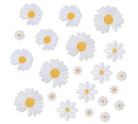 Nivofu, Lot de 20 Écusson Thermocollant Marguerites,Les Cinq Modèles Patch Brodé,Écusson Thermocollant,Appliqués à Fleurs pour Décoration Bricolage ou Coudre T-Shirt,Sac à dos,Chaussures