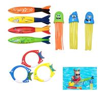 NIVRAIN 10 Pièces Ensemble de Jouets de Plongée pour Enfants, Cerceau Piscine, Conçus pour Apprendre à Nager de Manière Ludique, Parfaits pour Les Fêtes Estivales et Les Activités Aquatiques