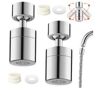 NIVRAIN 2 Pièces Mousseur Robinet Cuisine, Economiseur D'eau pour Robinet à 360° Pivotants, Embout Robinet, 2 Modes de Distribution D'eau, Adapté à la Cuisine et à la Salle de Bains