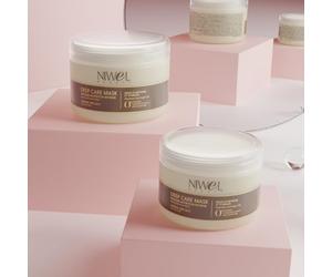 Niwel Beauty Masque Capillaire Nourrissant, Huiles d'Abyssinie, d'Argan, de Mangue et de Baobab, 250ml