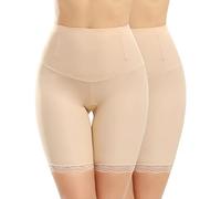 Niwicee Gainante Femme Ventre Plat Culotte Gainante Shorty Gainant Amincissante Culottes Sculptantes Anti Frottement Cuisse Invisible Body Shaper Shapewear Panty-Beige*2-XL