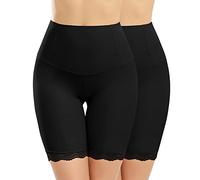 Niwicee Gainante Femme Ventre Plat Culotte Gainante Shorty Gainant Amincissante Culottes Sculptantes Anti Frottement Cuisse Invisible Body Shaper Shapewear Panty-Noir*2-XXL