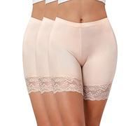 Niwicee Panty Short Femme,Invisible Boxer Shorts Leggings Court,sous Jupe Shorts Pantalon Anti-Friction Et Protection De La Vie Privée,Dentelle Garniture Shorty Culotte De Sécurité-Couleur*3-XXL
