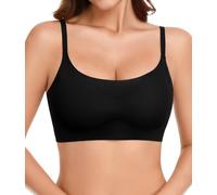 Niwicee Soutien Gorge Femme sans Armature Soutien Gorge Invisible Ultra-Fins Comfit Soutien Gorge Respirants Soie Glacée Bralette avec Coussinets (Noir,S)