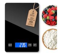 NIWOHOM 15KG Balance de Cuisine Numérique,Balance Alimentaire avec Grand Ecran LCD et Fonction Tare,Balance de Cuisine Rechargeable,Balance Electronique Cuisine,Précision de 1g,Batterie Incluse-Noir