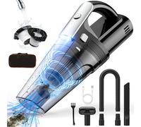 NIWOHOM Aspirateur Voiture Puissant sans Fil, 7500Pa/12000Pa Mini Aspirateur avec LED, 120W Portable Aspirateur de Table, Sec et Humide Petit Aspirateur avec Filtre HEPA pour Canapés et Voitures
